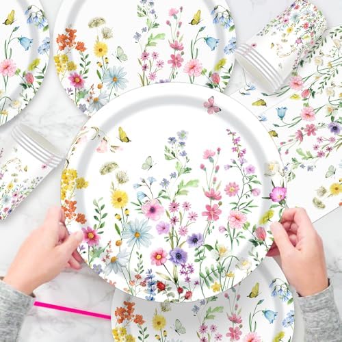 140 Pcs Wildflower Party Supplies Decorations