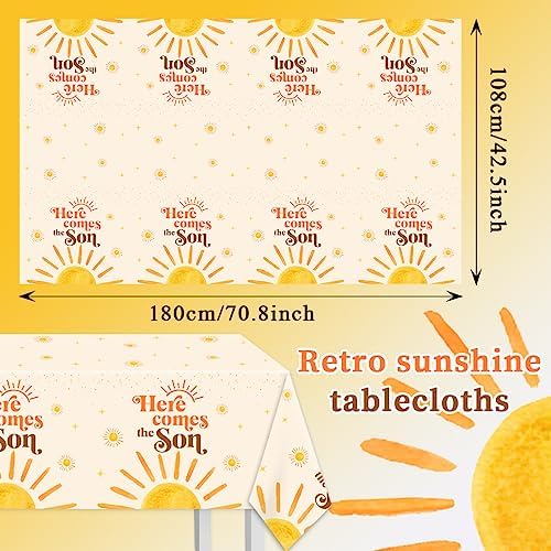 CMUSKO 3Pcs Here Comes The Son Tablecloths