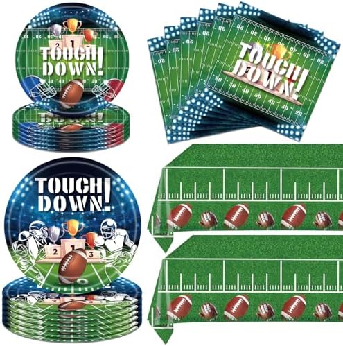 62Pcs Football Party Decorations Set for 20 Guests