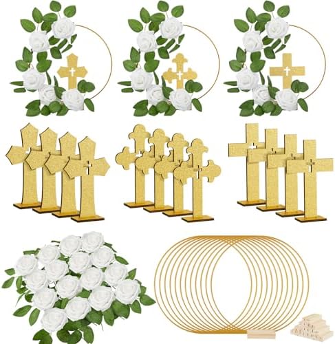 Wesiti 48 Pcs Baptism Centerpiece Table Decoration Set