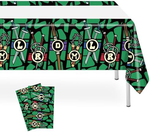 2Pcs Ninja Tablecloth Disposable Tablecover for Birthday Party and Baby Shower
