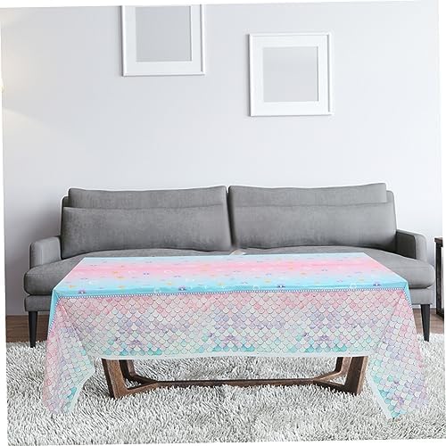 OFFSCH Mermaid Theme Tablecloth for Birthday Parties