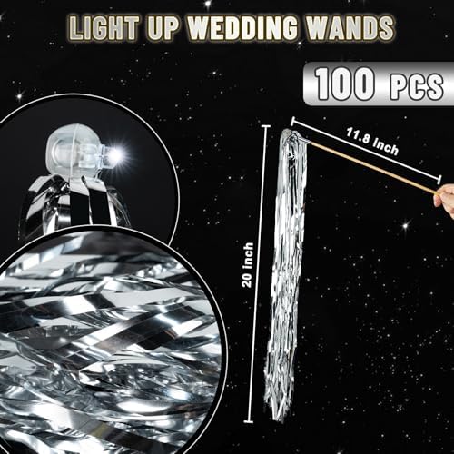 100 PCS Wedding Wands with LED Lights