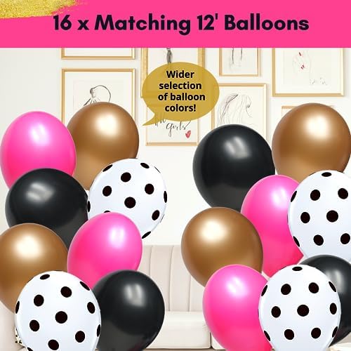 Hot Pink and Black Birthday Decor Kit