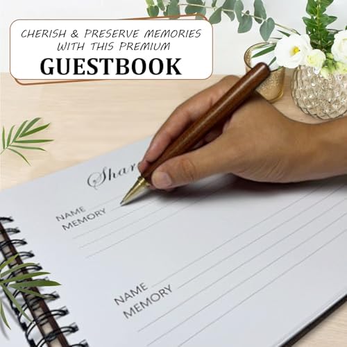 TEJSA Wooden Funeral Guest Book Set