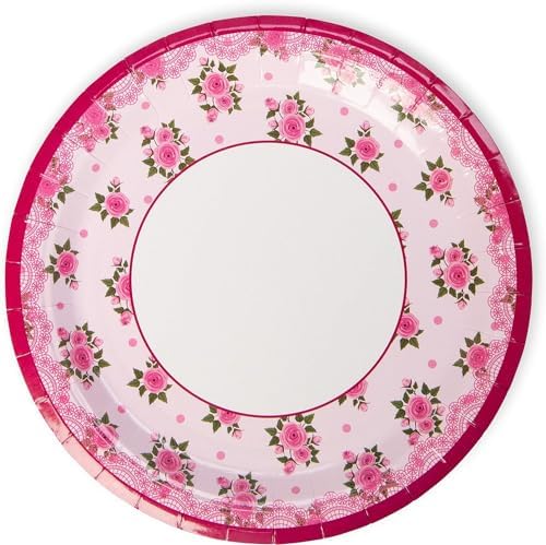 Royal Bluebonnet Floral Paper Plates and Napkins Set of 24
