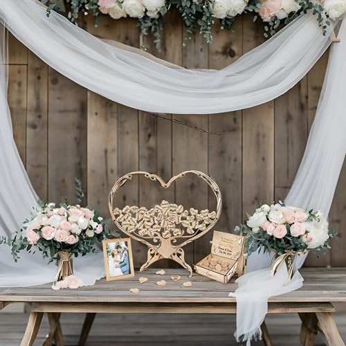 Heart-Shaped Wedding Guest Book with Tree of Life Frame