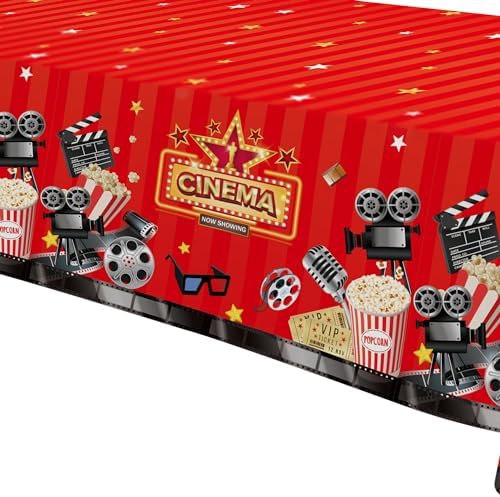 Movie Night Party Tablecloths 3 Pack 54in x 108in