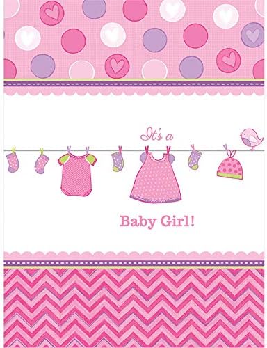 Amscan Shower with Love Girl Plastic Table Cover 54 x 102