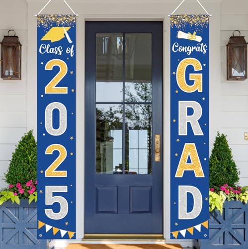 Class of 2025 Graduation Banner Blue Welcome Sign