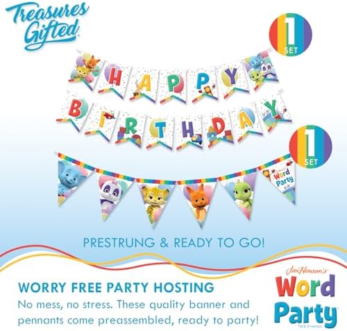 Treasures Gifted Jim Hensons Word Party Birthday Decorations Set