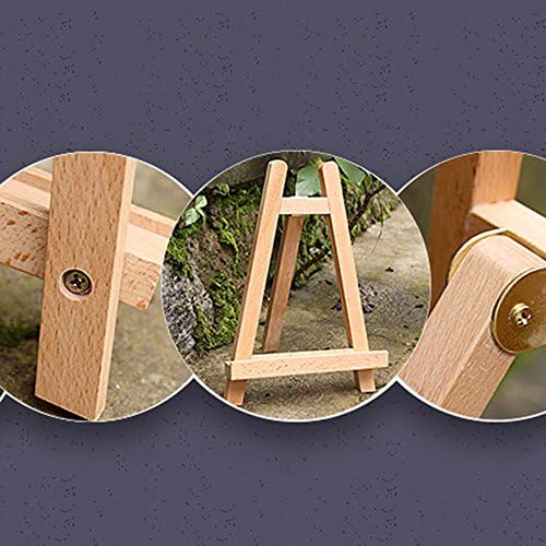 Fellibay Art Display Easel Set 28cm 2Pcs Wooden Portable for Kids