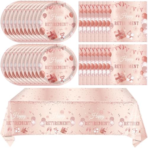 41Pcs Rose Gold Retirement Party Decor Set