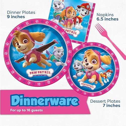 Skye Paw Patrol Birthday Party Kit Serves 16