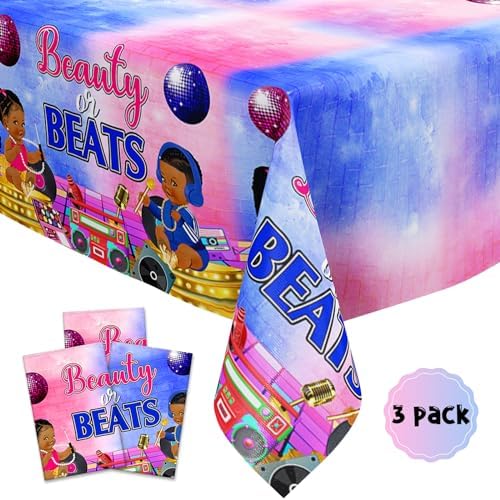 Funmemoir Hip Hop Gender Reveal Table Cloth Decorations