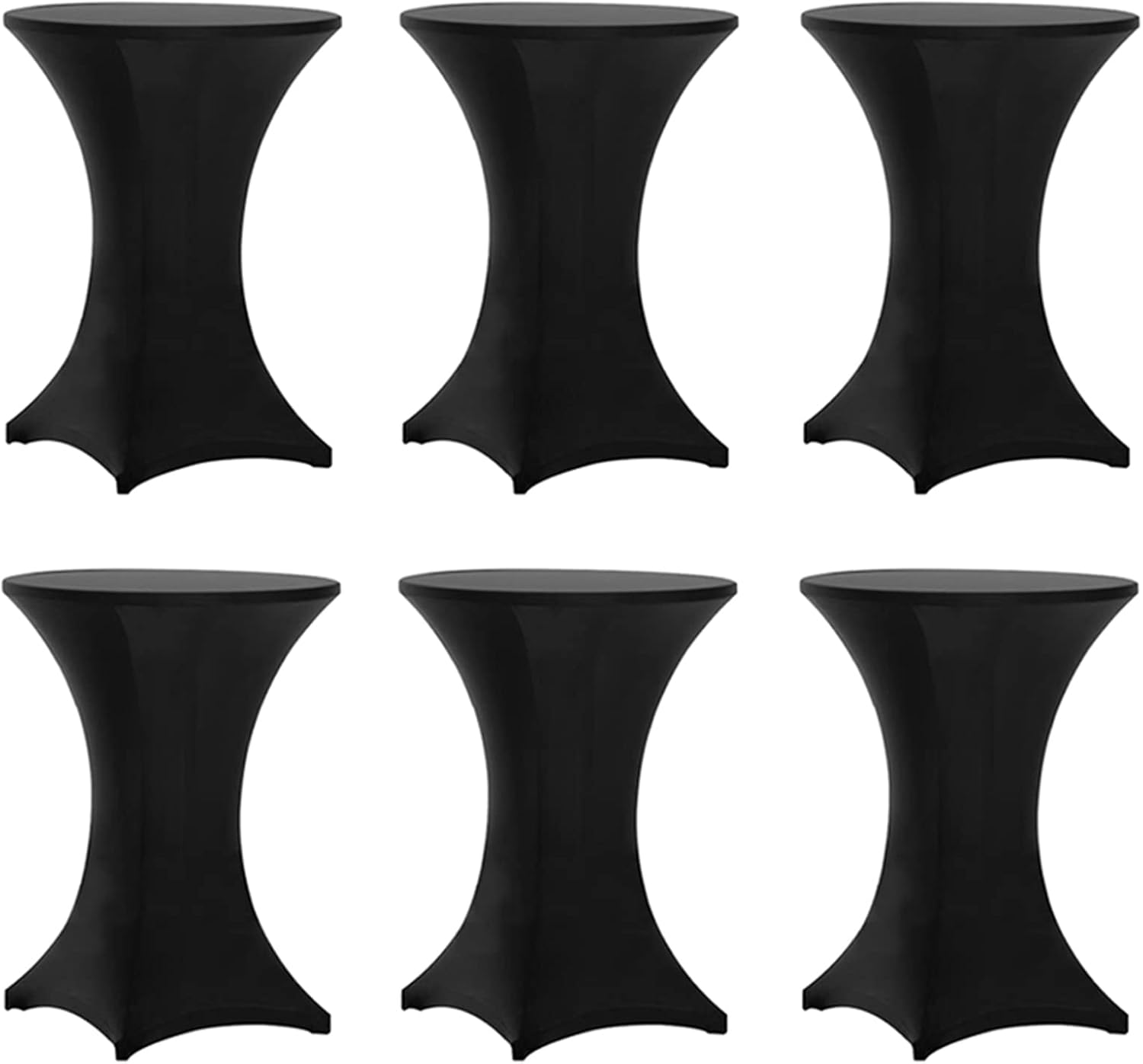 Tinas 6 Pack 30x42 Inch Highboy Spandex Table Covers Black