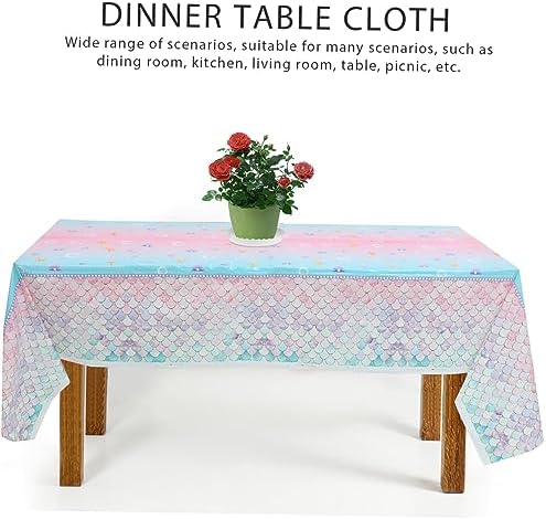 MAGICLULU Mermaid Tablecloth for Birthday Parties