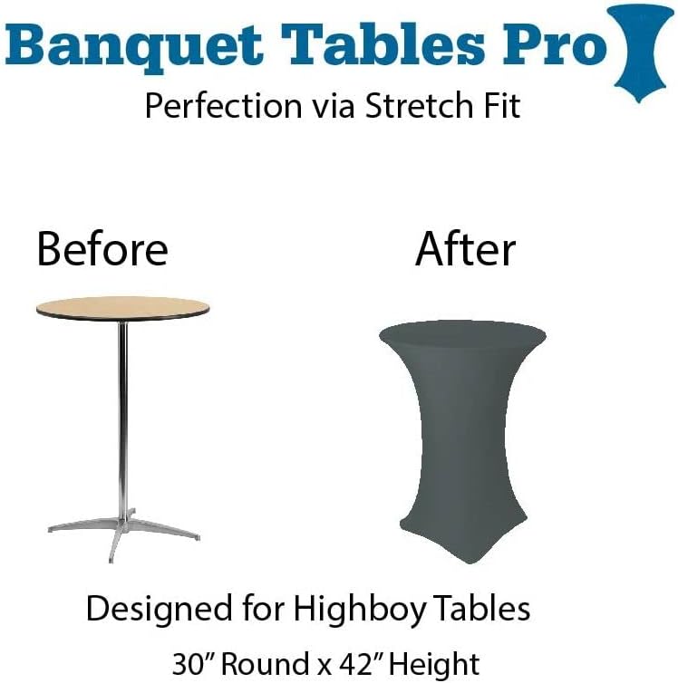 30x42 Inch Highboy Cocktail Table Cover Dark Grey
