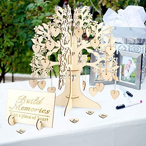 NUPTIO Rustic Guest Book Alternative with Heart Drop Box