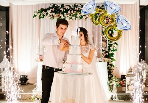 3Pcs Diamond Engagement Mylar Balloons Wedding Party Decorations