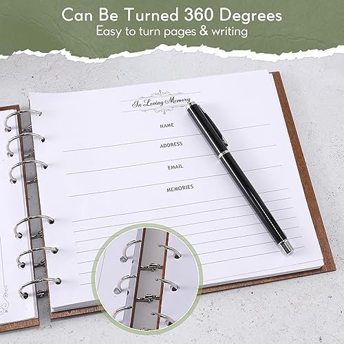 Lynnmall Wooden Funeral Guest Book with Table Sign and Pen