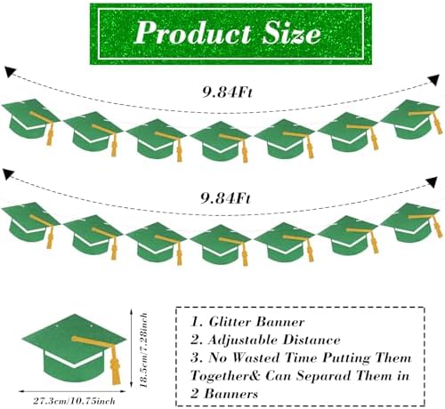 2025 Graduation Class Banner with Tassel Green