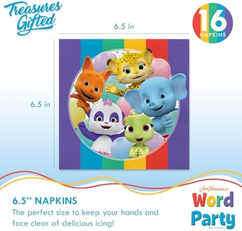Treasures Gifted Word Party Birthday Decor Plates Napkins Set