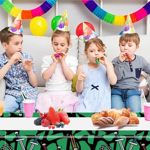 2Pcs Ninja Tablecloth Disposable Tablecover for Birthday Party and Baby Shower