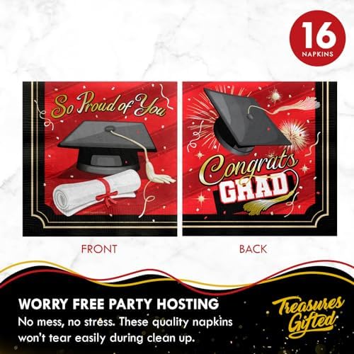 Treasures Gifted Red Graduation Decorations Set of 16