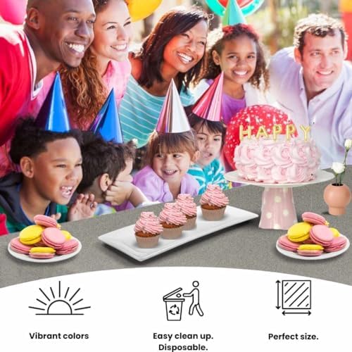 Fair Goods Airlaid 100 Paper Tablecloths 1 Pack Silver 70 X 48