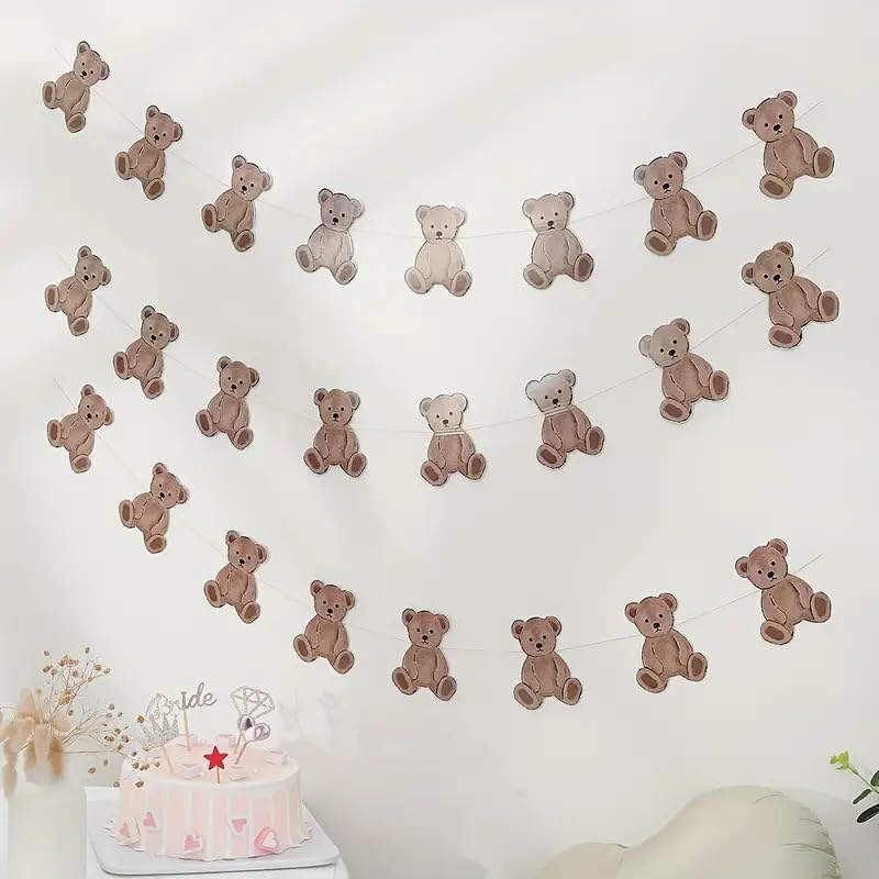 Bear Hanging Paper Garland 3 Strings X 82ft