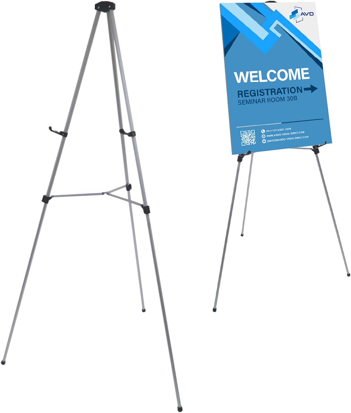 Lightweight Aluminum Telescoping Display Easel 70 Inches Silver