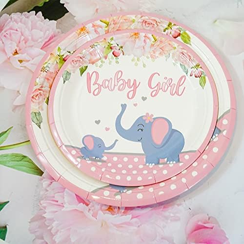 201 Pc Pink Elephant Baby Shower Decorations Set Serves 25