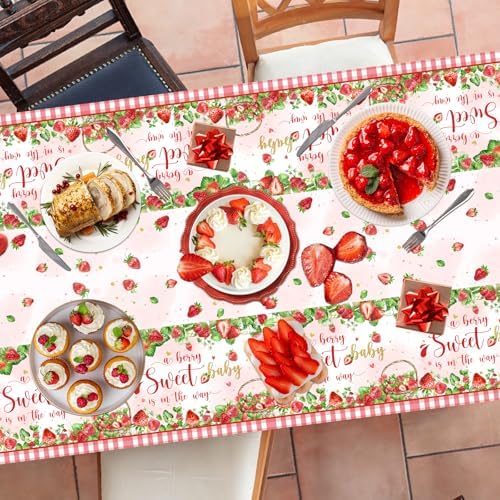 Strawberry Baby Shower Tablecloth Set of 3