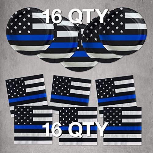 Thin Blue Line Party Pack for 16 Guests