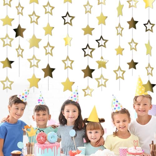 10 Pack Glitter Star Garland for Party Decorations