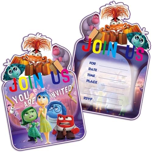 20 Packs Inside Out Birthday Invitation Cards