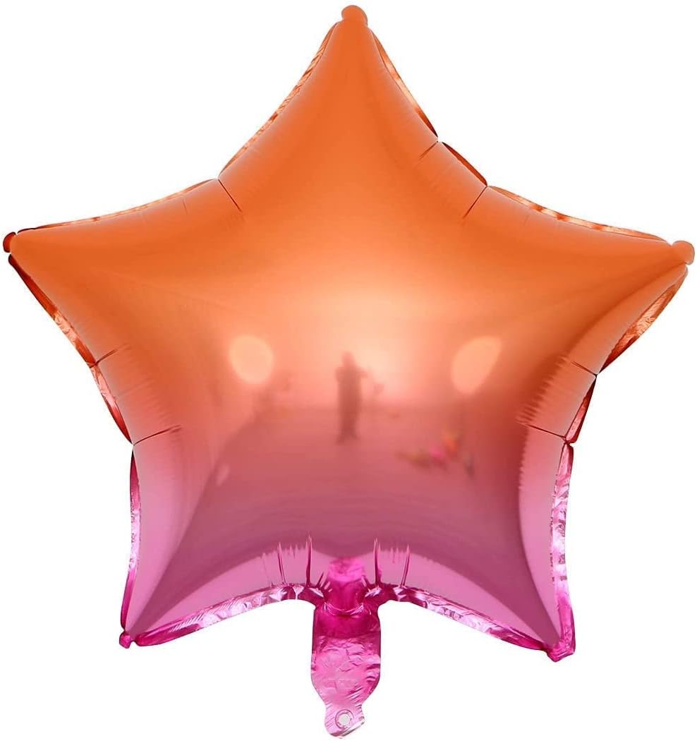 18 Inches Gradient Rose Star Shaped Foil Balloons 10pcs