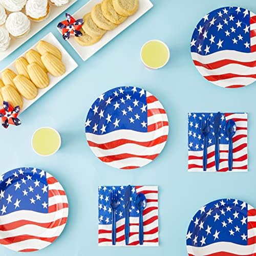 Juvale 144 Piece Patriotic Party Set for 24