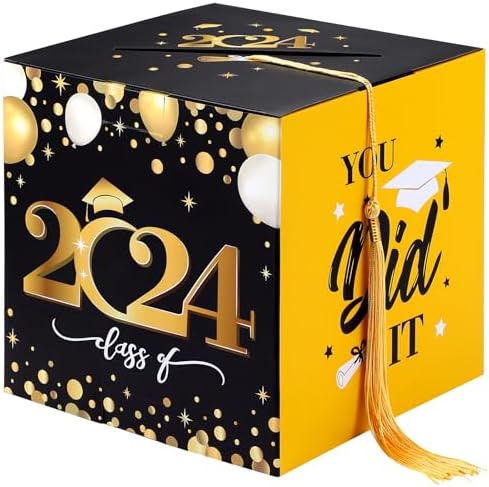 PRETYZOOM Graduation Card Boxes Congrats Class of 2024 You Did It