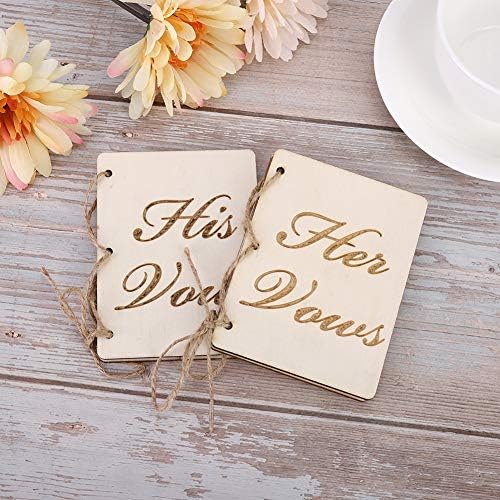 2pcs Wedding Vow Booklets with Hem Rope Decor