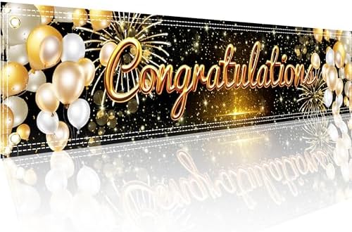 Congratulations Banner 6x13ft Graduation Celebration Decor