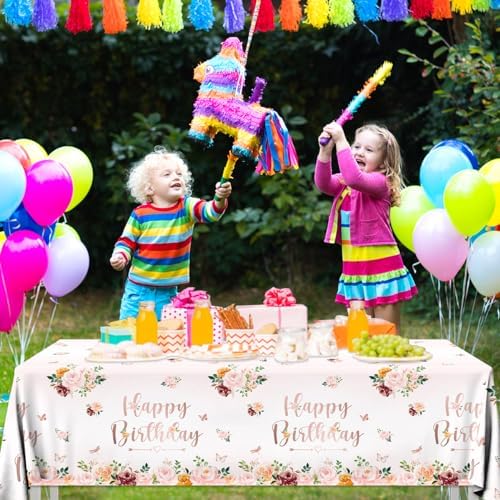 3 Pack Pink Rose Tablecloth for Birthday Parties