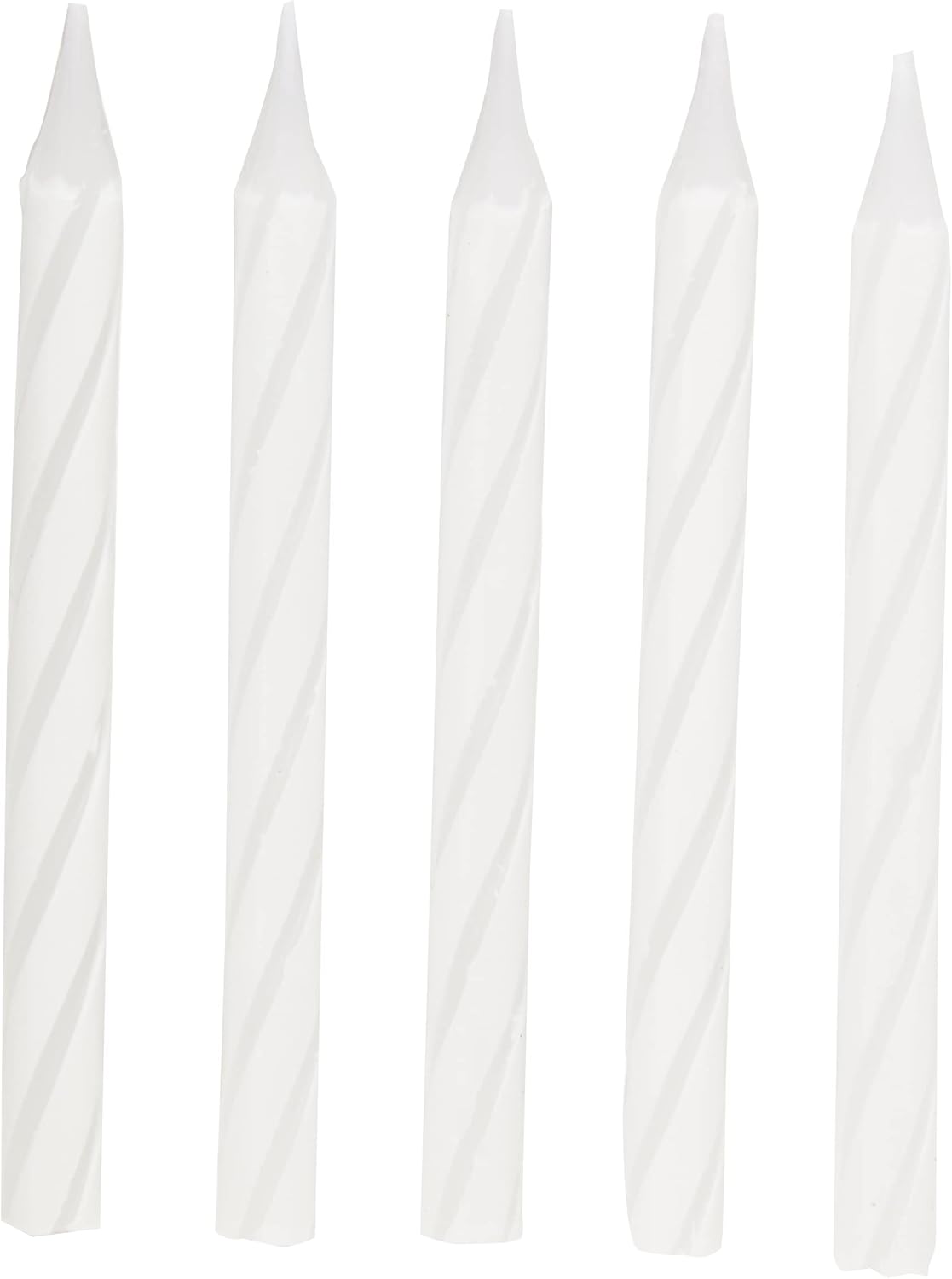 White Spiral Birthday Candles 24 Count 25 Inch
