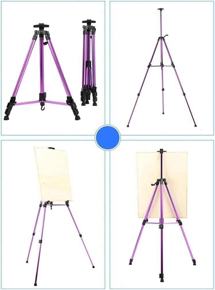 Aluminum Portable Easel Adjustable Height Purple