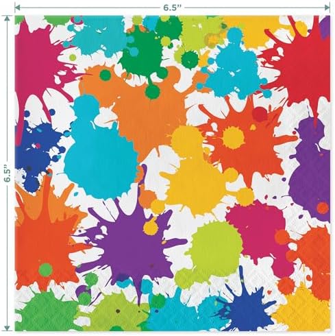 Art Party Supplies - Colorful Paint Splatter Dessert Set