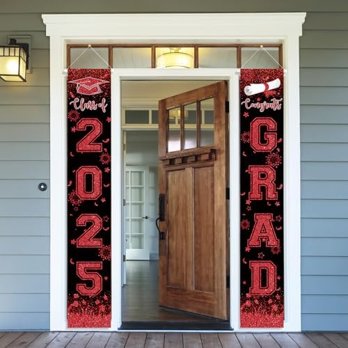 Red and Black Graduation Banner Class of 2025