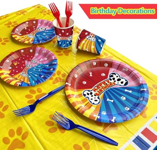 Dog Paw Party Supplies Set 97 PCS Birthday Decorations