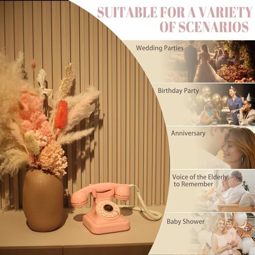 Pink Audio Guest Book Phone for Weddings