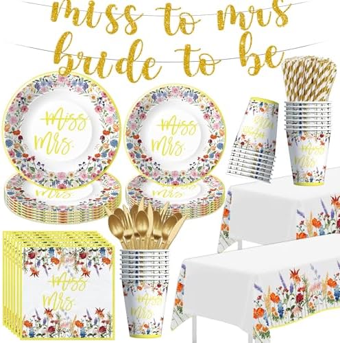 Wildflower Bridal Shower Decorations Set for 24 Guests